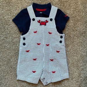 Little Me Crab Shortall Set